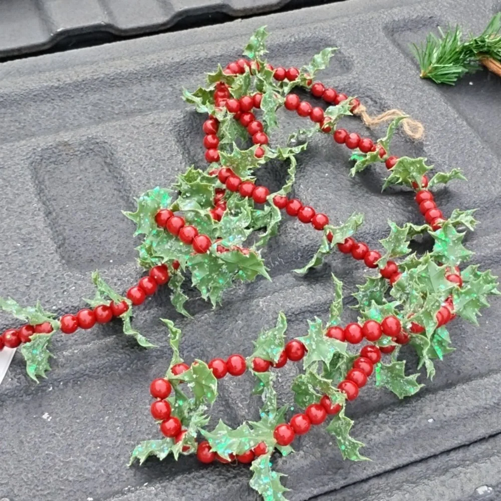 Glitter Holly berry Christmas garland